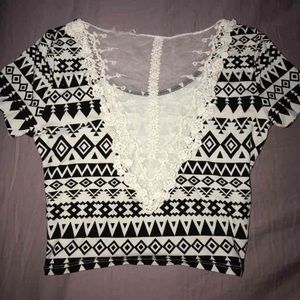 Black & White Crop Top